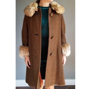 Vintage fur trimmed coat